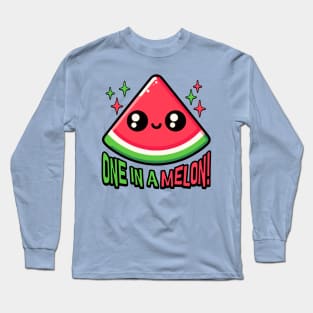 One In A Melon! Cute Watermelon Pun Long Sleeve T-Shirt